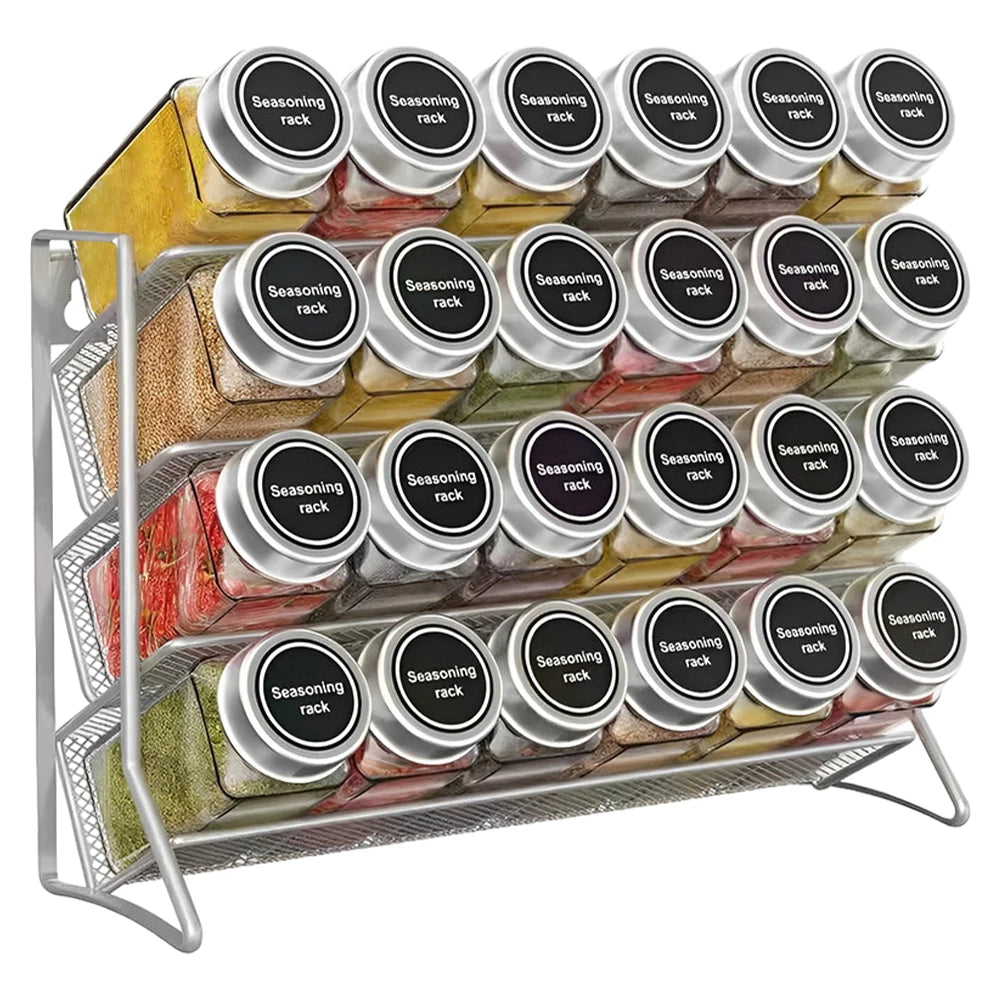 4-Tier Wall Mounted Spice Rack-Jars not included
