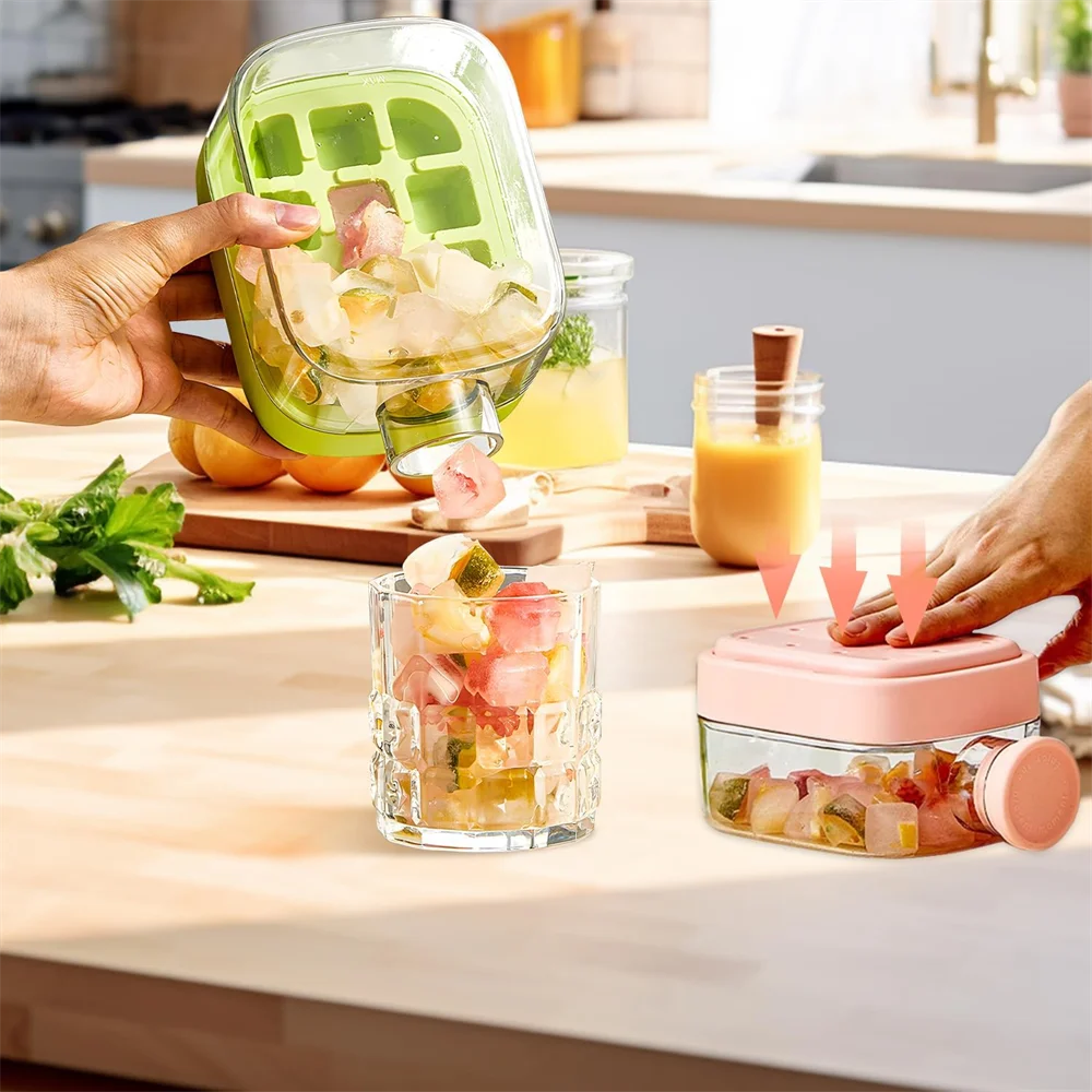 Ice Cube Water Bottle with Straw