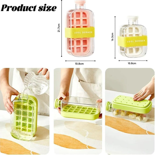 Ice Cube Water Bottle with Straw