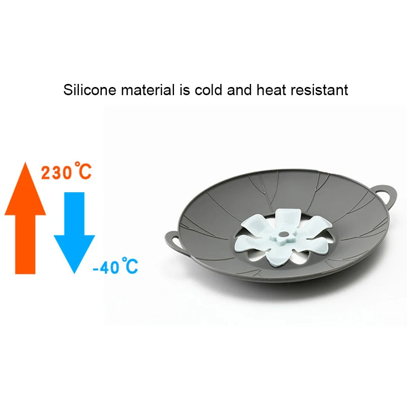 Silicone Spill Proof Pot Lid Cover — Universal Heat Resistant Overflow Stopper for Pots Pans and Bowls