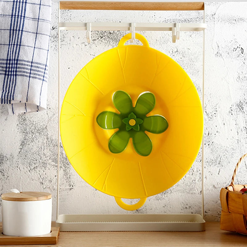 Silicone Spill Proof Pot Lid Cover — Universal Heat Resistant Overflow Stopper for Pots Pans and Bowls