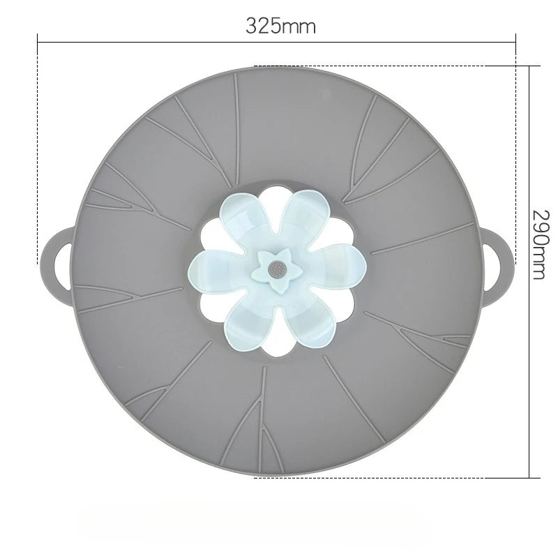 Silicone Spill Proof Pot Lid Cover — Universal Heat Resistant Overflow Stopper for Pots Pans and Bowls