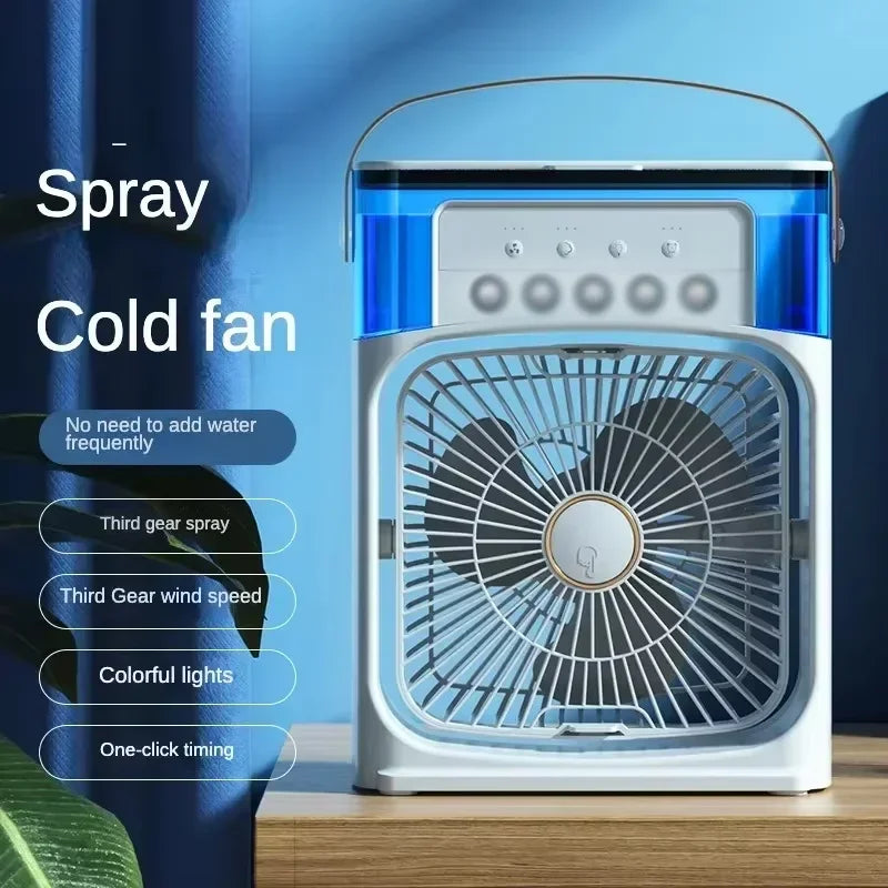 3-in-1 Portable Fan, Air Cooler & Humidifier | USB Ice Cool Mist Fan | Desk & Bedside