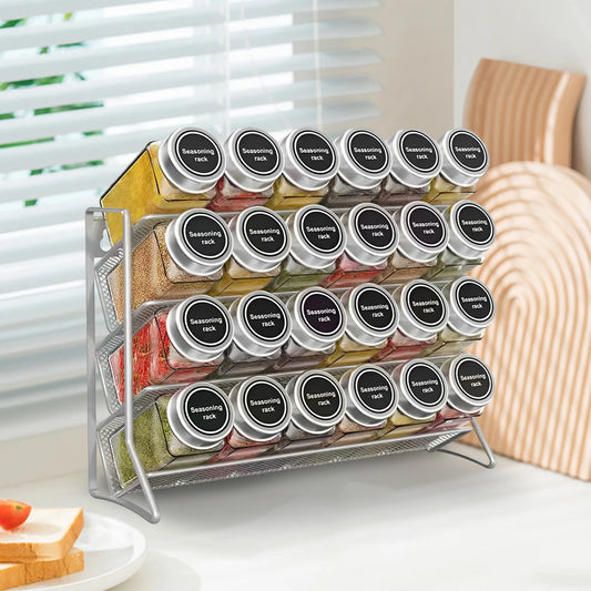 4-Tier Wall Mounted Spice Rack-Jars not included