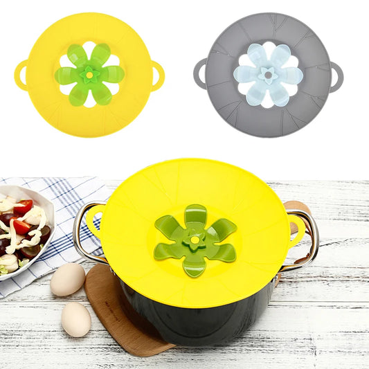 Silicone Spill Proof Pot Lid Cover — Universal Heat Resistant Overflow Stopper for Pots Pans and Bowls