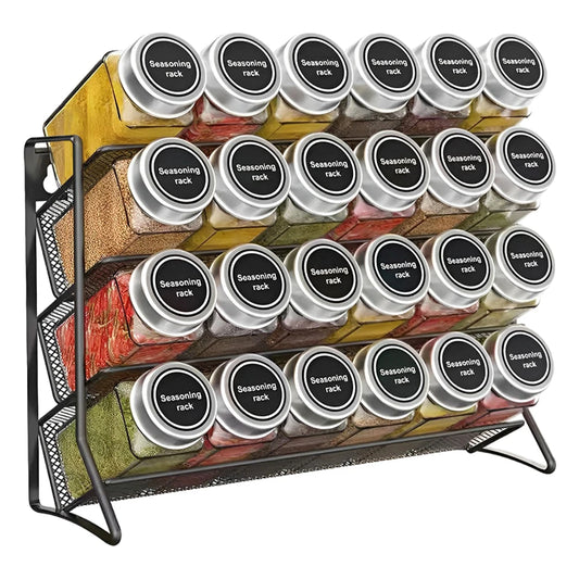 4-Tier Wall Mounted Spice Rack-Jars not included