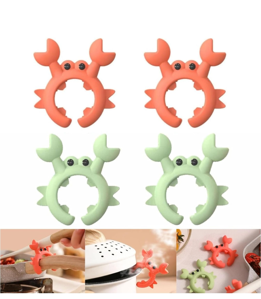 Silicone Crab Spoon Rest & Pot Clip
